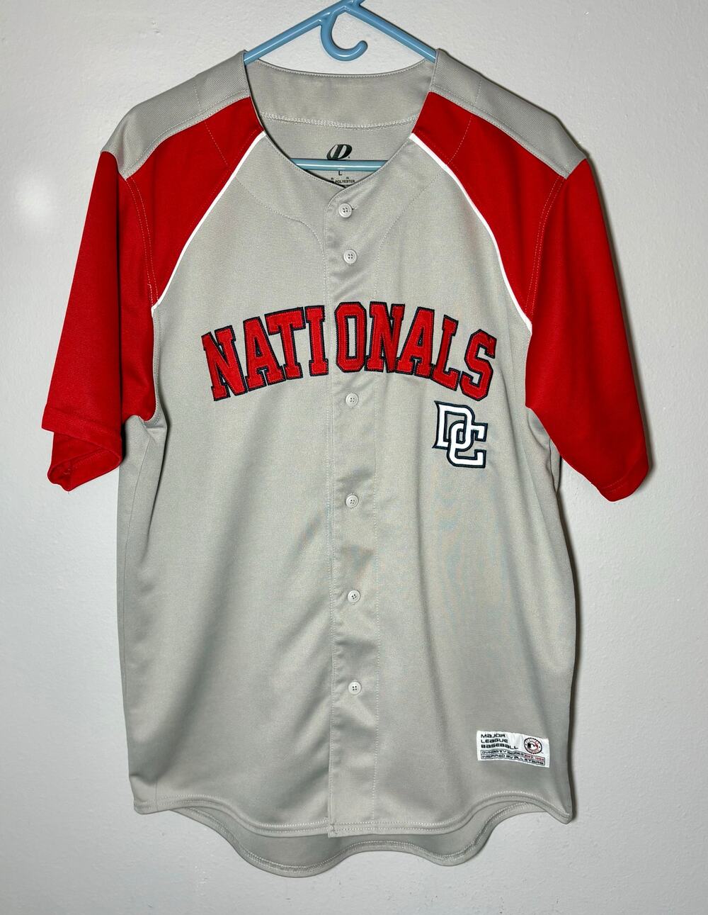 Washington Nationals MLB Major League Baseball Gray Sewn Jersey Dynasty Sz L
